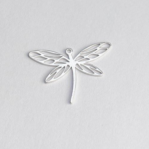 Breloque libellule ajourée en argent 925 20 mm