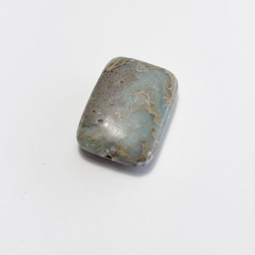 1 perle jaspe aquaterra rectangulaire, 25 x 18 mm, trou transversal