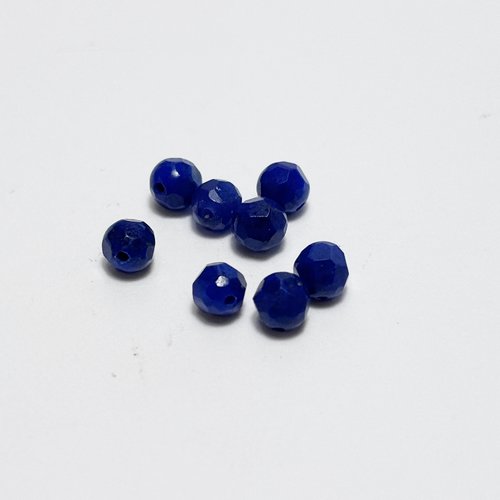 10 perles lapis lazuli facettées 4 mm
