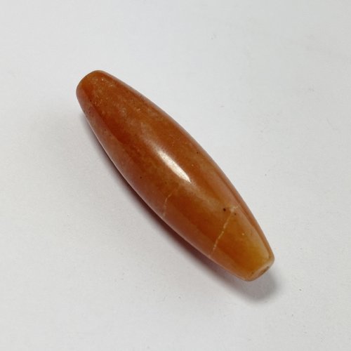 1 perle aventurine orange, riz 41 mm, trou 0,8 mm, pierre naturelle