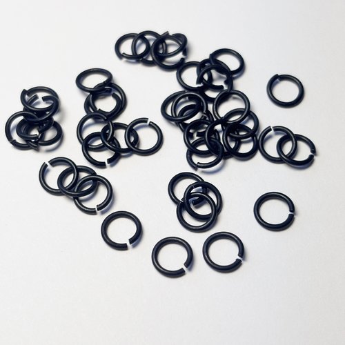 Lot de 5 g d’anneaux ouverts en laiton noir mat 7 mm