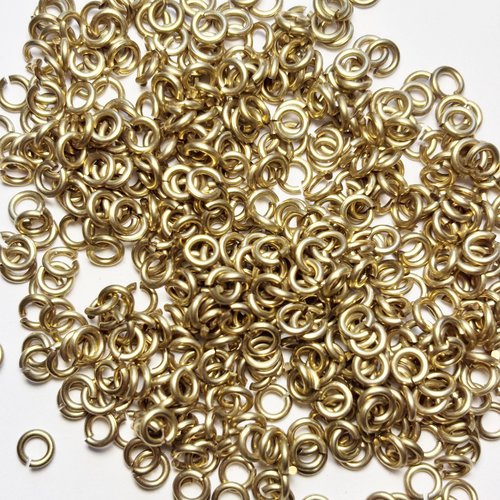500 anneaux ouverts en laiton brut 4,5 mm fil 1 mm, fabrication française