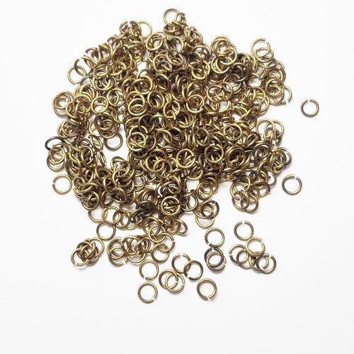 Lot de 500 anneaux de jonction en laiton 4,7 mm fil 0,7 mm