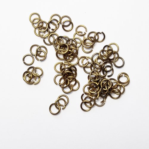 Lot de 100 anneaux de jonction en laiton 4,7 mm fil 0,7 mm
