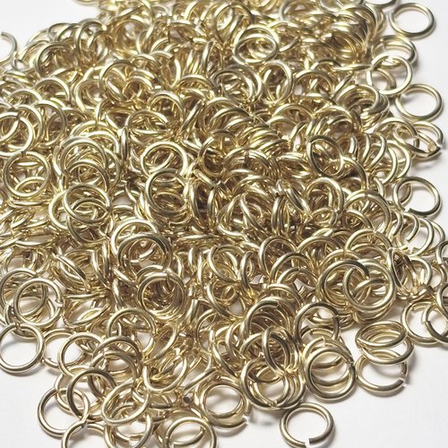Lot de 500 anneaux de jonction en laiton brut 7 mm fil rond 1 mm