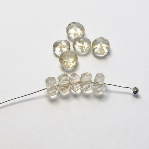 Citrine naturelle facettée 3 x 5 mm lot de 10 perles
