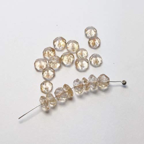 Citrine naturelle facettée 3 x 5 mm lot de 21 perles