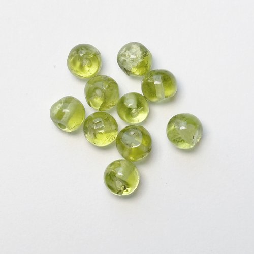 Lot de 10 perles en péridot naturel 4,5 à 5 mm