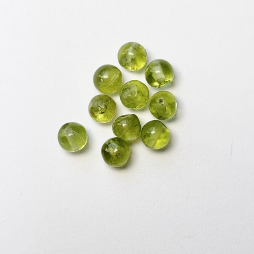 Lot de 10 perles en péridot naturel 4.5 à 5 mm