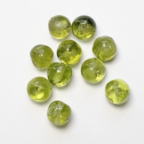 Lot de 10 petites perles en péridot naturel 4,5 mm