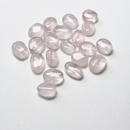 20 perles en quartz rose naturel ovale irrégulier 10 mm