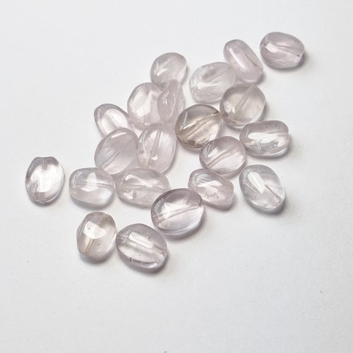 20 perles en quartz rose naturel ovale irrégulier 10 mm