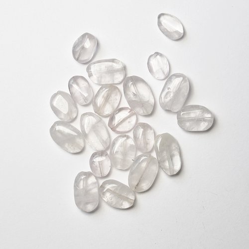 20 perles en quartz rose naturel ovale irrégulier 10 mm (n°3)