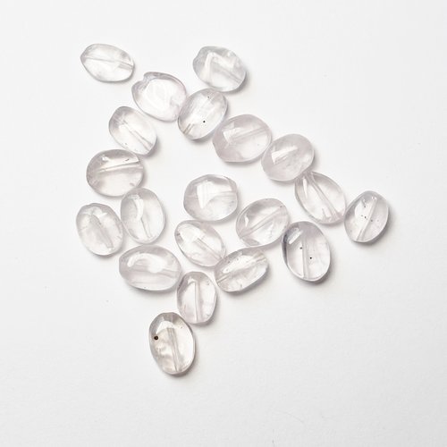 20 perles en quartz rose naturel ovale irrégulier 10 mm (n°4)