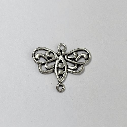 Connecteur papillon ajouré en argent 925 – motif dentelle 15 x 17 mm
