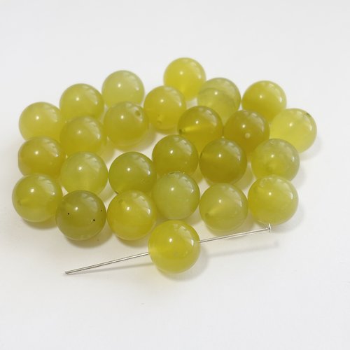 Perle en serpentine verte – 12 mm – pierre naturelle – vendue à l’unité