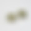 Lot de 2 perles plates en jaspe vert clair – 15 mm – pierre naturelle