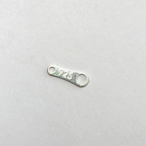 Attache de fermoir en argent 925 poinçonné – petite plaque italienne de 7,8 mm pour créations de bijoux