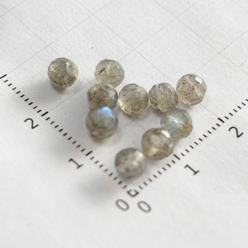 10 perles en labradorite naturelle facettée 5 mm