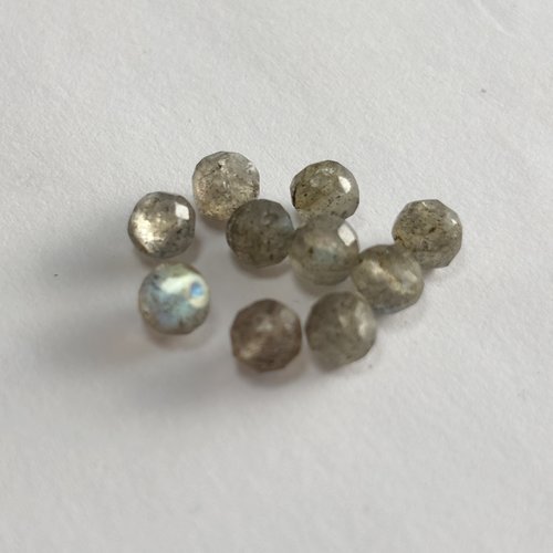 10 perles en labradorite naturelle facettée 5 mm
