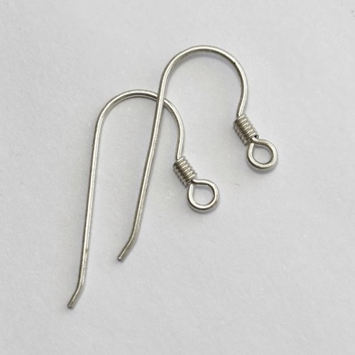 Crochets d’oreilles en argent 925 recyclé poinçonné - paire de supports boucles d'oreille