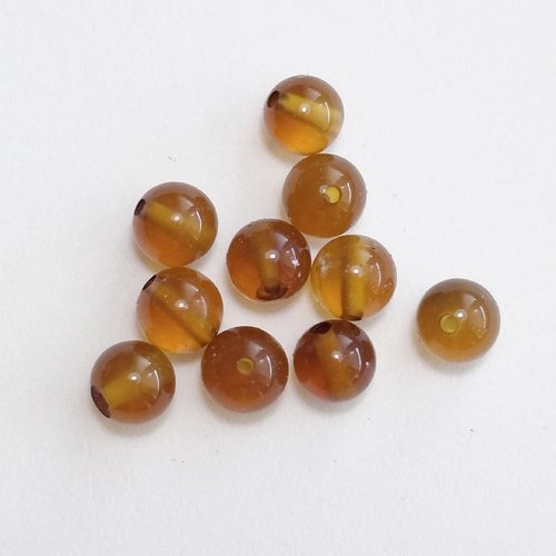 10 petites perles d’agate jaune, un éclat miel tout en douceur, 4 mm