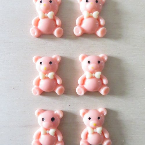Embellissements oursons corail