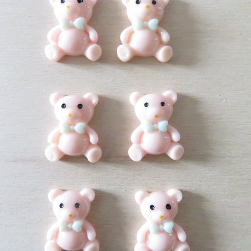 Embellissements oursons rose pastel