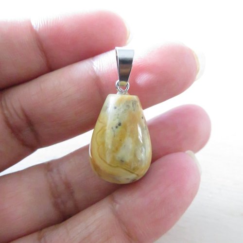 Pendentif goutte jaspe paysage
