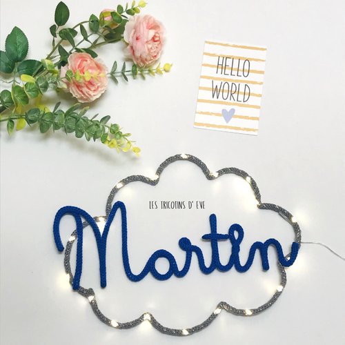 Veilleuse Nuage Bebe Prenom Lumineux De 6 Lettres Prenom En Laine Led Cadeau De Naissance Deco Chambre Bebe Un Grand Marche