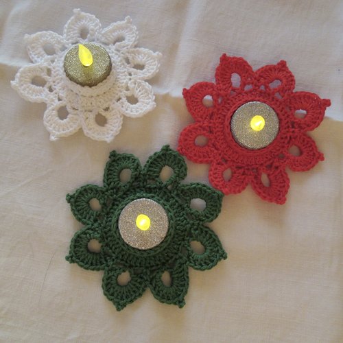 Lot de 3 bougeoirs porte bougie de noêl