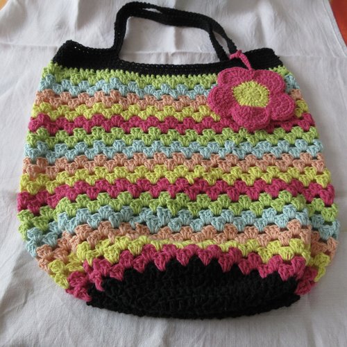 Sac cabas,tote bag aux couleurs acidulées de l'été