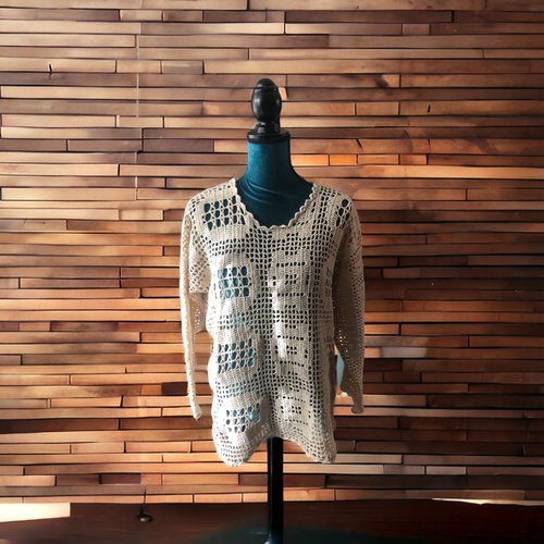 Pull ajouré au crochet taille 38
