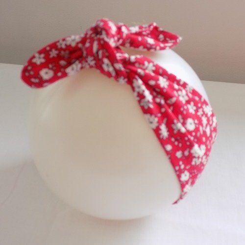 Bandeau Headband Inspire Rockabilly Liberty Rouge A Nouer Bebe Un Grand Marche