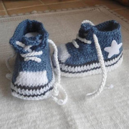 Chaussons Bebe Reborn Forme Basket Jeans 0 3 Mois Un Grand Marche