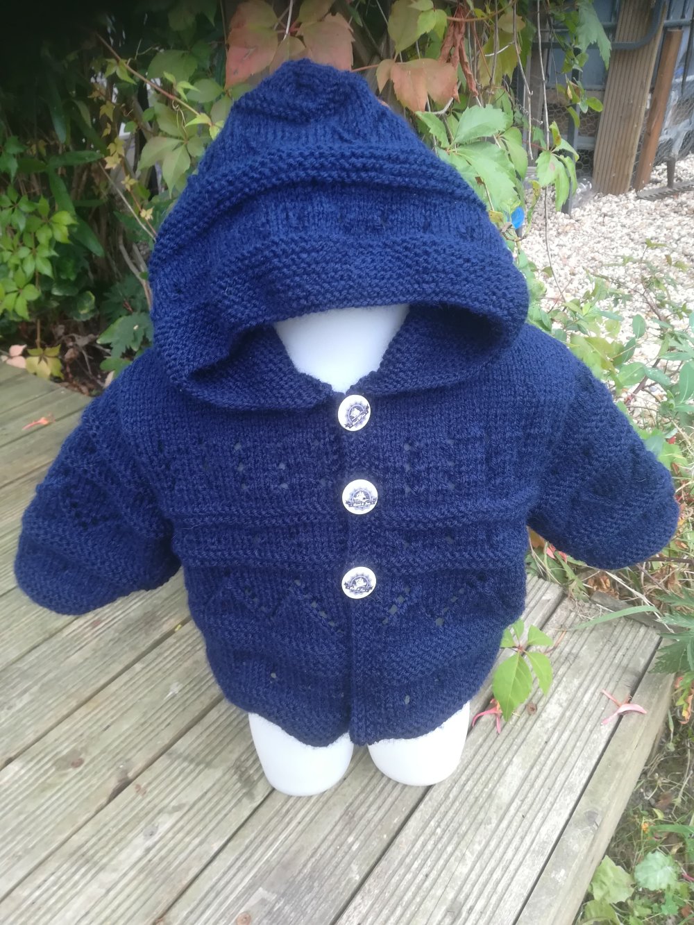 Manteau A Capuche Bebe Reborn Laine Bleu Marine Taille 0 3 Mois Un Grand Marche