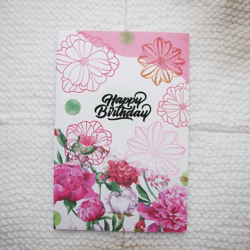 Carte anniversaire // thème "fleurs"