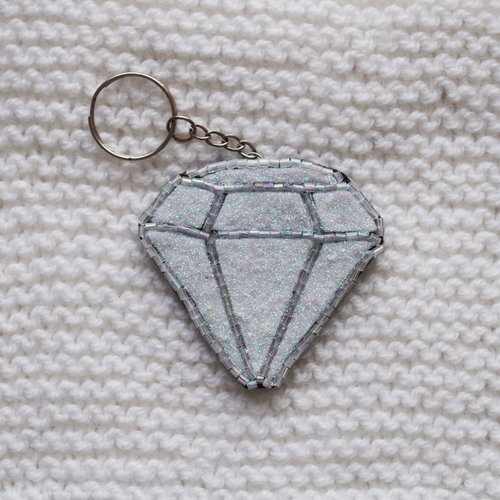 Porte-clef feutrine // diamant