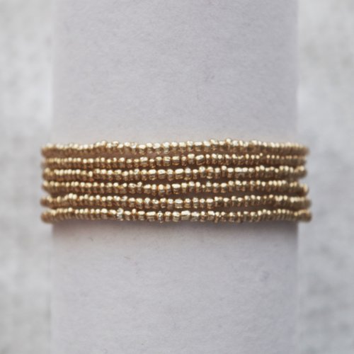 Bracelet en perles de rocaille // elastique // doré