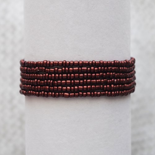 Bracelet en perles de rocaille // elastique // marron