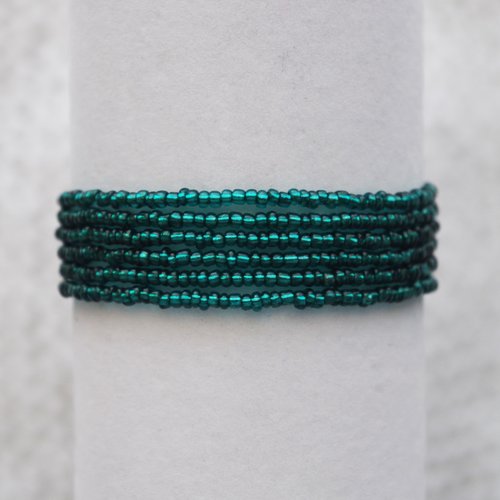 Bracelet en perles de rocaille // elastique // turquoise