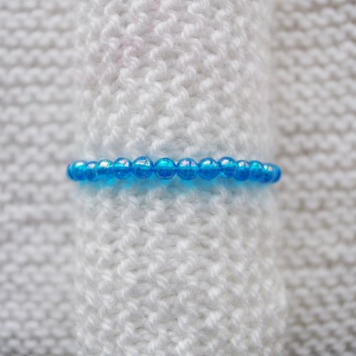 Bracelet en perles enfant // elastique // bleu