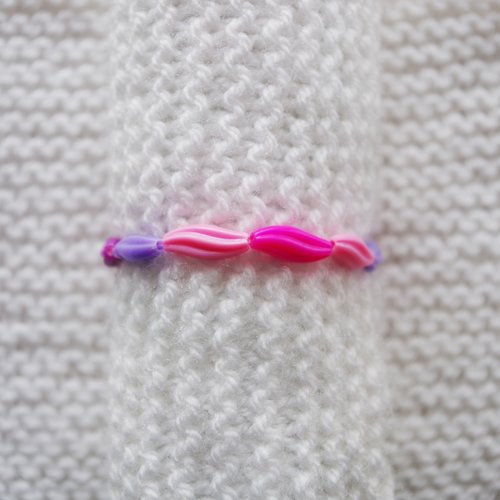 Bracelet en perles enfant // elastique // rose - violet
