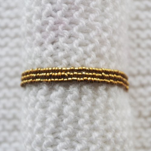 Bracelet en perles de rocaille // elastique // bronze