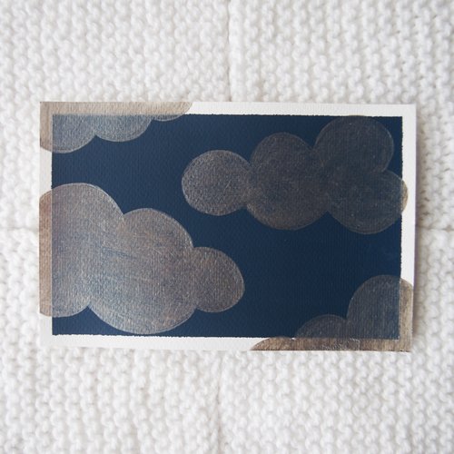 Carte peinte // nuages argentés