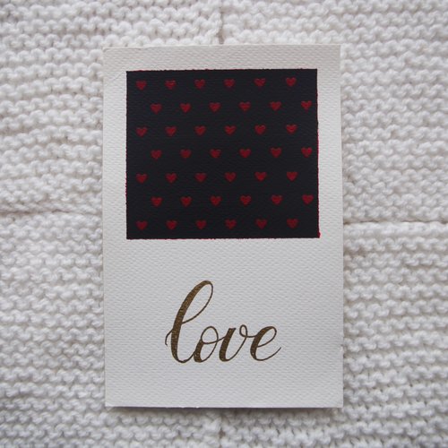 Carte peinte // cœurs rouges // love