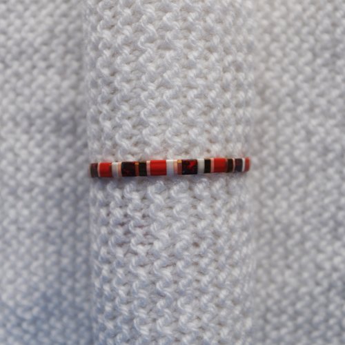 Bracelet ajustable en perles miyuki tila // orange - marron - blanc - rose