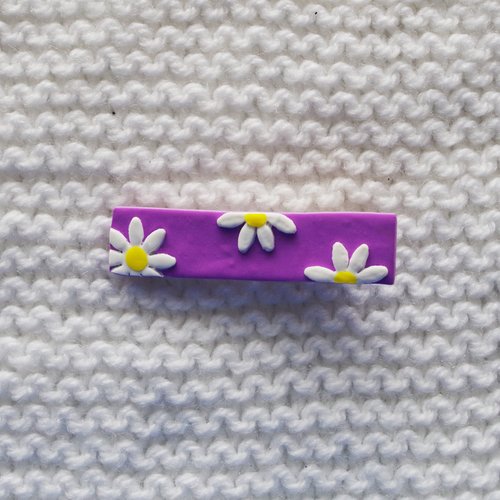 Pince à cheveux // collection "flora" // violet & jaune #2