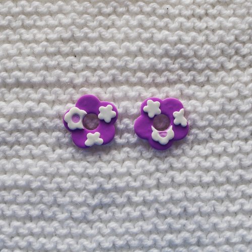Pampilles interchangeables pour créoles // collection "flora" // violet