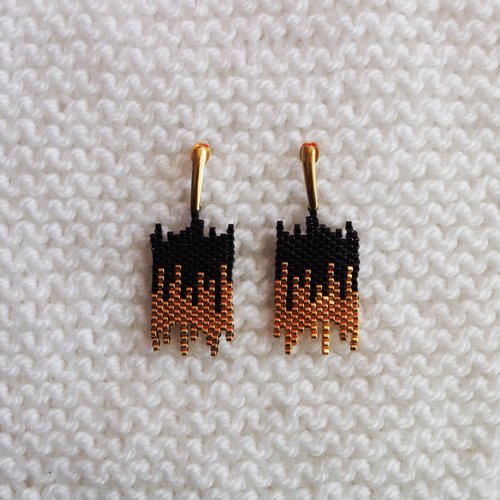 Boucles d'oreilles en perles tissées // collection "orion" // moyen modèle